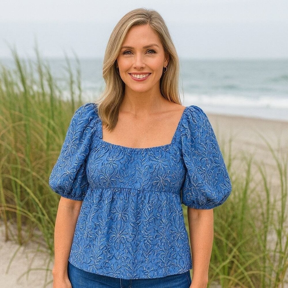 Lilly Pulitzer Floral Sweetheart Blouse Resort Travel Coastal Dainty Feminine XS